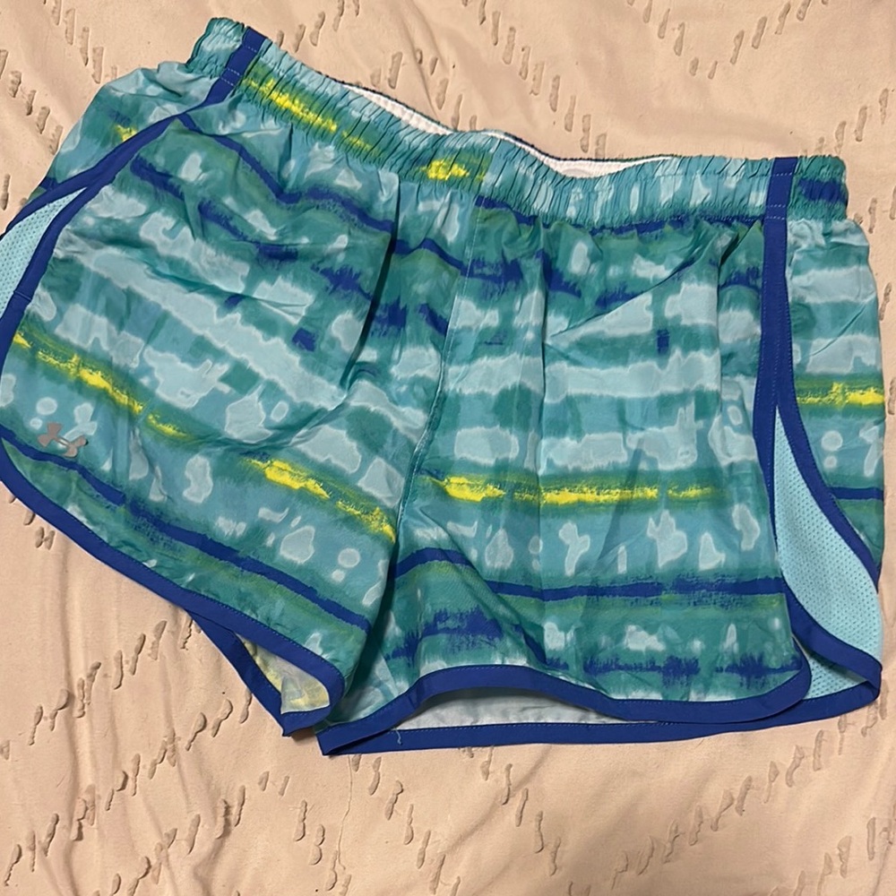 Under Armour Teal and Yellow Athletic Shorts